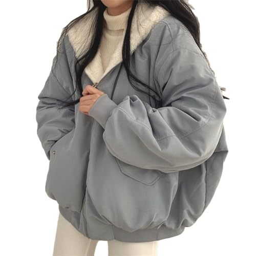 Boapond Damen Winterjacke - Warmer Winter Wendejacke Kurzmantel mit...