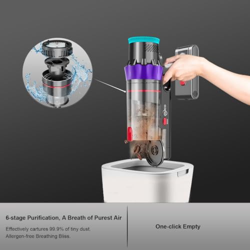 Image of Cordless Vacuum Cleaner, 550W 48kPa 60 Mins Runtime Vacuum Cleaners for Home, Stick Vacuum with Intelligent Display, Rechargeable Battery and Anti-Tangle Brush, Perfect for Pet Hair /Carpet