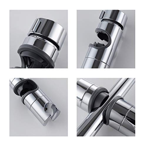 Replacement Hand Shower Bracket,Glo-Shine Adjustable Hand Shower Bracket 18-25Mm Hand Sprayer Holder For Slide Bar Chrome Plated (Chrome+Black) #TOP2