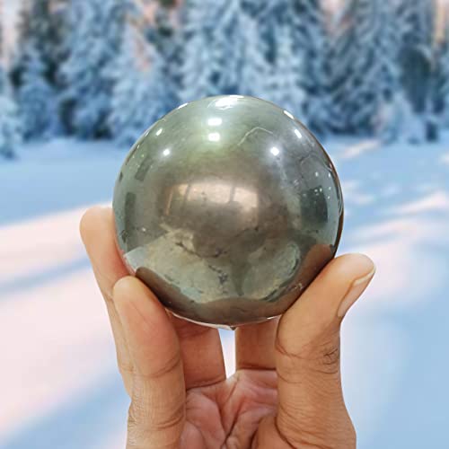 Image of Shubhanjali Healing Crystal Stone Sphere Vastu Natural Pyrite Crystal Sphere Ball Crystal Pyrite Stone Sphere for Home Decor Showpieces Table Decor Meditation 500-550 Gm
