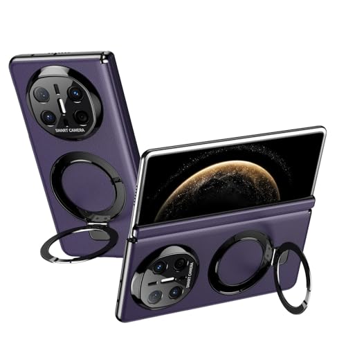 Huawei Mate X6 �Ή��P�[�X�A���߉\�ȃX�^���h�t���A�������U�[�P�[�X [�����L�b�N�X�^���h] [�q���W�ی�] �ϏՌ�&�y�ʐ݌v(Purple)