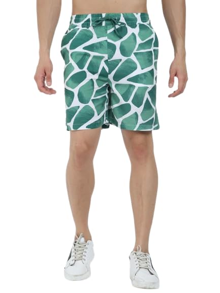 GLORYBOYZMen's Printed Shorts Relaxed Fit Tropical Hawaiian with Side Pockets Summer Boxer Gym Short for Men