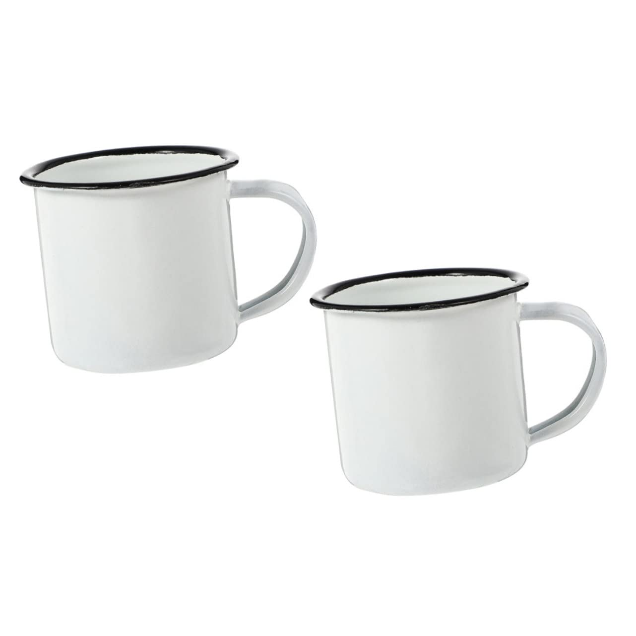 UKCOCO Tazas De Esmalte Retro De Resistentes Y Multiusos Tazas Metálicas Pequeñas Para Café Leche Y Camping Diseño Vintage Fácil De Limpiar Y Duradero 2 Piezas X 5