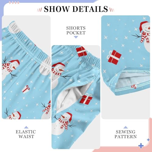 Boys' Pants Funny Snowman Long Bottoms Jogger Pants Elastic Waist Trousers with Pockets S-XL4