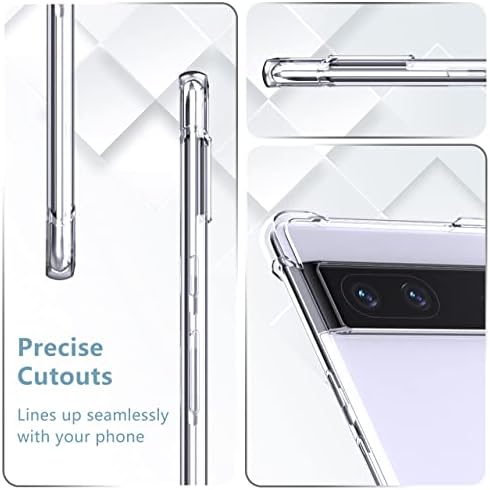 Anoowkoa SOFT Silicone TPU Case Google Pixel 7 Case Clear+[2 Pack] Screen Protectors Tempered Glass Film Protective Bumper Cover Transparent[Shock Absorption]