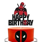 Dead-pool Cake Topper for Superhero Cartoon Themed Happy Birthday Cake Décor Kids Boy Birthday...