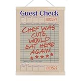 Funny Kitchen Wall Decor,Retro Kitchen Decor,Chef Was Cute Would Eat Here Again Wall Art Poster, Trendy Funny Kitchen Wall Art, 12x16 Inches