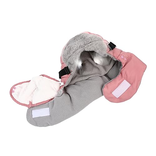 GAROZATION Family Pack Warm Hat Cotton Masks Goggles Set Windproof Riding Hat for Outdoor Sports Pink