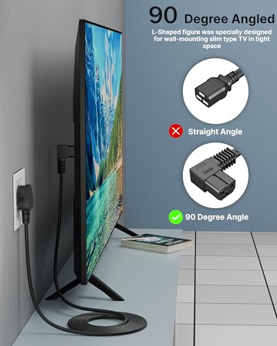 FEDUS 1.8 Meter 90 Degree L Shape 3 Pin Computer Power Cable Cord for Desktops PC and Printers/Monitor SMPS Power Cable IEC Mains Power Cable Black 3 41BMbN0JR5L