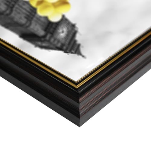 Image of 11x14 Vintage Picture Frames,Antique Picture Frame with White Mat for 8x10 Picture,1 Pack Ornate Picture Frame for Wall Decor,Brown