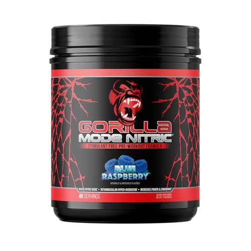 Gorilla Mode Nitric Upgraded Stimulant Free Pre-Workout – Best Tasting and Most Effective...