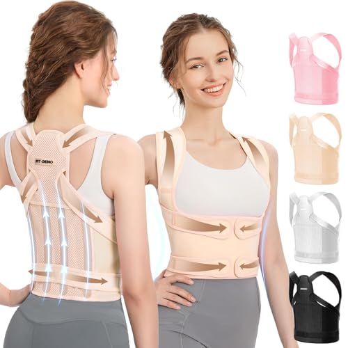 Fit Geno Back Brace Posture Corrector for Women & Men: Shoulder Straightener Adjustable Full Back Support Pain Relief - Scoliosis Hunchback Spine Corrector (Medium)