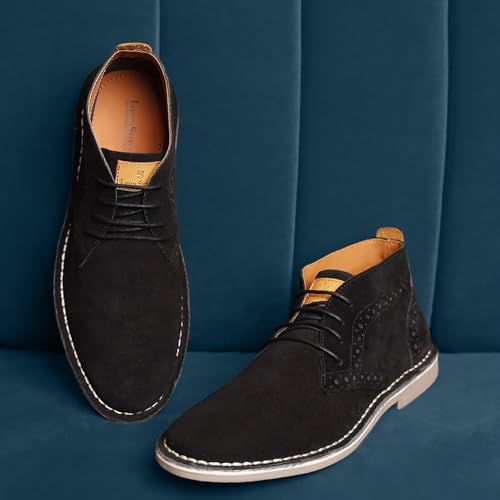 Image of LOUIS STITCH Chukka Boots for Men| Suede Leather Boots for Men| High Ankle Casual Boot | Casual Office & Trekking Shoes | Hiking Boots for Men | Stitch Down Desert Boots | [LSSDSUCKBGJB ]