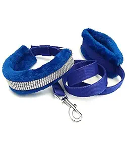 MUNCHOS Dog Collar & Leash with Soft Fur - Medium 1inchi