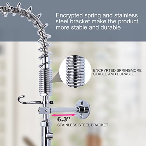 Iviga Commercial Kitchen Faucet Wall Mount With Pre-Rinse Sprayer 21" Height Wall Mount Kitchen Sink Faucet 8 Inch Center With 10" Add-On Swing Spout Faucet & Coiled Spring Pull Down Spray #TOP1