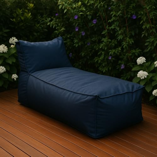 Puff espreguiçadeira chaise area externa impermeavel 80x90x160 (azul, Grande)