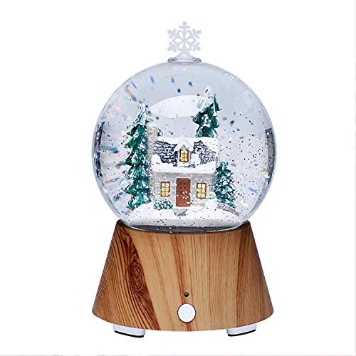 Preisvergleich Produktbild IVHJLP LED-Baum-Haus-Kristallkugel Nachtlicht, Bunte drahtlose Bluetooth Lautsprecher-Massivholz Schlafzimmer Nachttischlampe, Weihnachten [Energieklasse A]