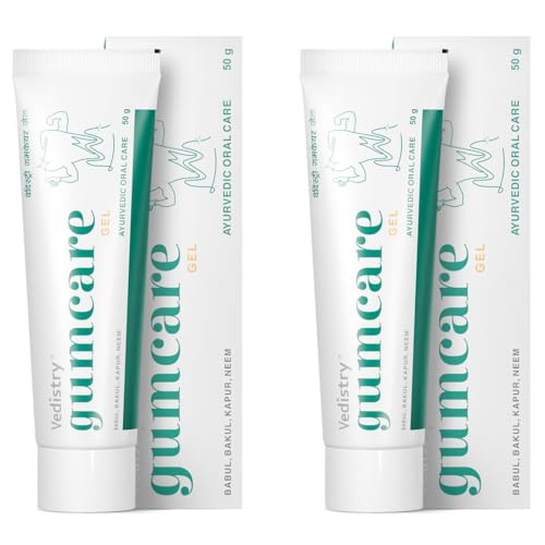 Image of Gumcare Gel Toothpaste Ayurvedic Blend with Neem, Babul, Bakul, Lavang & Amalaki for Strengthens Gums, Eliminating Bad Breath & Cleaning Teeth | Natural Gum Care for Redness, Bleeding & Swollen Gums | Natural Dental Gel for Sensitivity Protection, Fighting Cavities & Complete Oral Wellness - 50 Gm (Pack of 2)