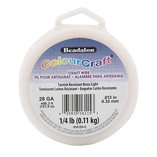 Cable de latón calibre 28 Beadalon ColourCraft de 0,32 mm y color claro de 151m