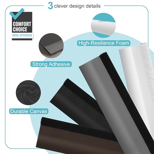 Door Draft Stopper Bottom One Sided Door Draft Blockers，37" Cutable Under Door Draft Blocker Insulator Door Sweep Weather Stripping Soundproof，Fits for Interior／Exterior Doors，1 Pack,Black