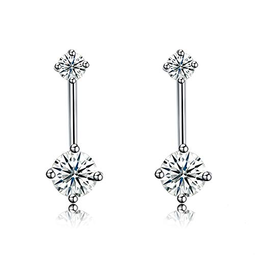 Boucles d'oreilles femmes double rond et zircone 5A pour illuminer vos tenues de bureau