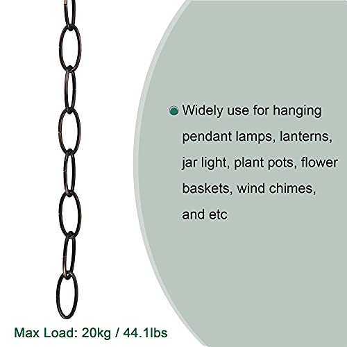 Image of MECCANIXITY Pendant Light Fixture Chain, 3.2mm Thick 1m Long Chandelier Hanging Links, Iron Electroplated Red Bronze, Pack of 2