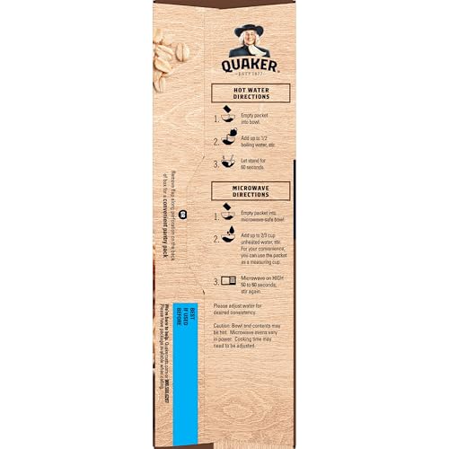 Image of Quaker Fiber Instant Oatmeal, Maple Brown Sugar, 35% Daily Value of Fiber, Whole Grains, No Artificial Flavors, 1.58 oz Packets, (8 Pack)