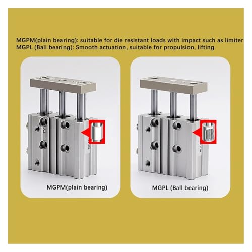 Vérin de guidage compact pneumatique MGPL pour serrage et levage de charge - 4