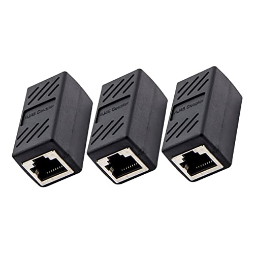 KICHOUSE 3pcs Ethernet Coupler Adapter Ethernet Connector for Cat 6 Cat 5e and Cat 5 Network Cables Ethernet Extender for High Speed Internet Connectivity