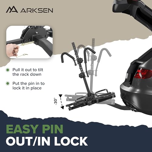 Image of ARKSEN Hitch Bike Rack for 2 Bikes, Up to 75 lbs Each (150 lbs Total)