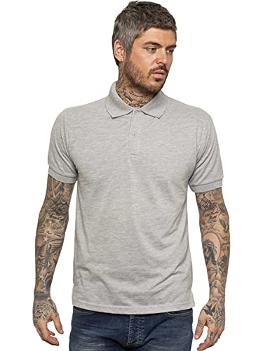 Polo piqué à manches courtes pour homme, gris, L Cover