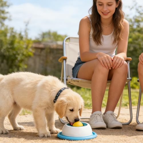 Hundelickspielzeug, Lick Bowl Für Hunde, Leckspielzeug für Haustiere, Hund Leckt Futternapf Mit Integrierter Drehkugel, Nonrutsch Haustieranreicherungsspielzeug, Langeweile Reduzierer