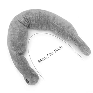 Nikou Vibrating Neck Pillow Wrap - Cordless Massaging Cushion to Relax Muscle and Relieve Stress for Office Sofa Air Plane Grey