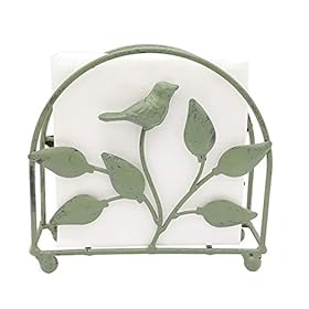 Cast Iron Bird & Tree Classic Napkin Holder/Tabletop Freestanding Tissue Dispenser , Rustic Green 41BMdgLSqEL. SS280