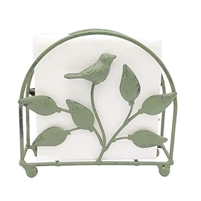Cast Iron Bird & Tree Classic Napkin Holder/Tabletop Freestanding Tissue Dispenser , Rustic Green 41BMdgLSqEL. SS400