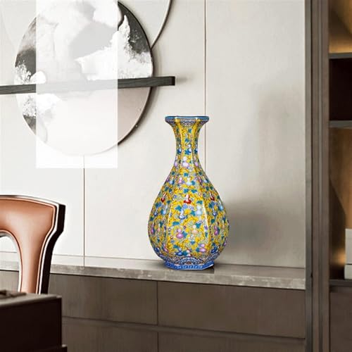 Vase de fleurs chinois en céramique blanche grand format pour décoration - 6