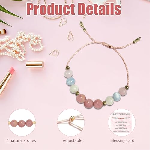 HEEYA Healthy Pregnancy Gifts Natural Stone Bracelets for Pregnant Women,Protection Bracelet,Good Vibes Bracelet for Women,Expecting Mom,Mummy to Be Birthday Christmas Jewelry2