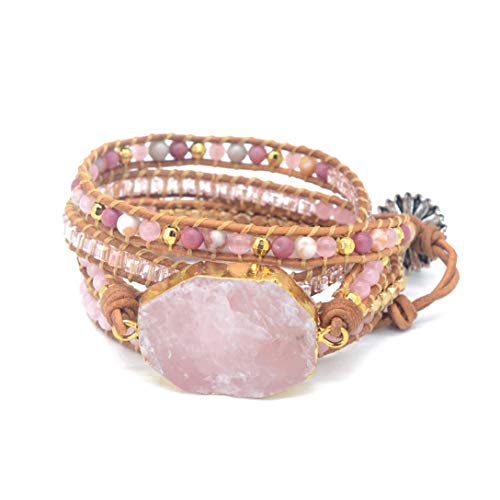 Image of Boho Wrap Bracelet for Women, Handmade Natural Imperial Jasper Multi-Layer Stone Beaded Bracelet, Bohemian Healing Crystal Stone Jewelry Gifts