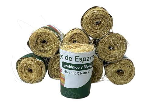 Estropajo de Esparto Natural Biodegradable para limpieza, Fibra 100% Natural, Pack de 9 Unidades