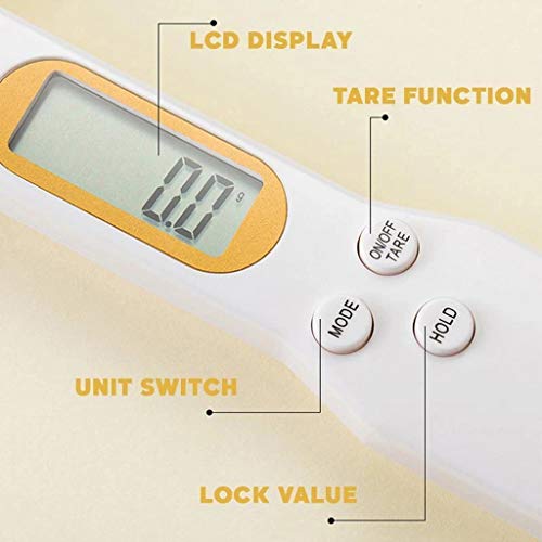Balança de alimentos portátil LCD digital medidora colher de grama eletrônica de peso de escama de c