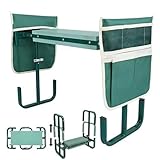 HEYIDAMAI Gartenhocker Kniebank Klappbar, Kniebank Höhenverstellbar 60x52x27cm, Kniehocker für Gartenarbeit mit Aufstehhilfe, Werkzeugtasche, Eva Schaummatte, für Gartenarbeit, Camping, Angeln