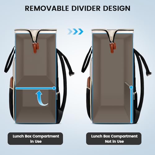 MATEIN Laptop Backpack with Lunch Box, 15.6 Inch Lunch Backpack for Women, College Computer Back Pack Work Backpacks with Insulated Lunchbox Meal Prep Bag for Teacher Nurse Commute Office, 2Pcs Set - Image 6