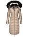 Produktbild Navahoo Damen Winter Jacke Stepp Parka Mantel Winterjacke warm gefüttert Kunstpelz UMAY S-XXL (Taupe, L)