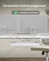 Devoko Höhenverstellbarer Schreibtisch 180x80cm mit Typ-C Ladeanschluss, Schreibtisch Höhenverstellbar Elektrisch, Mobiler Elektrisch Computertisch mit Kabel Management Tray, Weiß – Ansicht 6