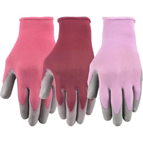 Image of Wells Lamont Gardening Gloves for Women - Breathable Polyester, Seamless Fit - PU-Coated Palm for Grip & Durability