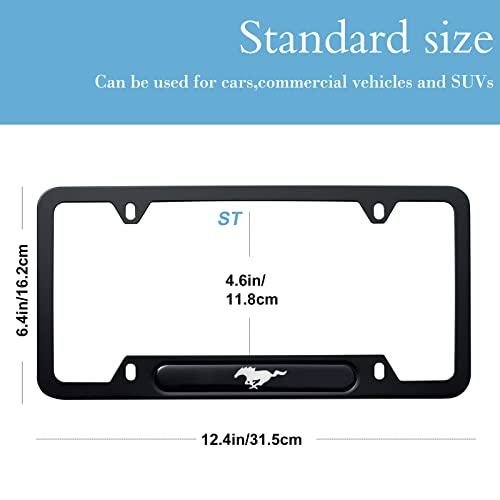 License Plate Frames Shelby Super Snake Speeevos Everest Series- Advanced Aluminum Alloy Weatherproof License Plate Cover（1 Pack Black） #TOP2