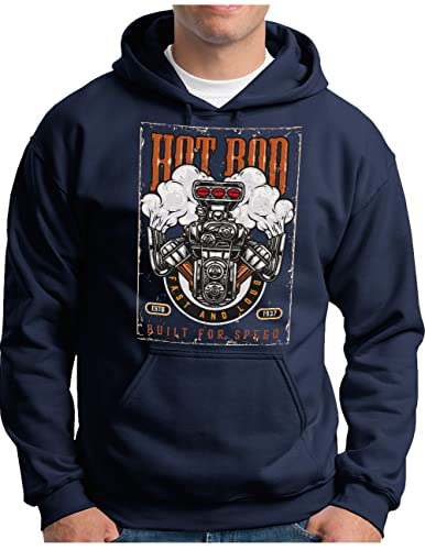 Sweat à capuche Homme Motorblock Vintage American Muscle Car II OM3 S au 4XL