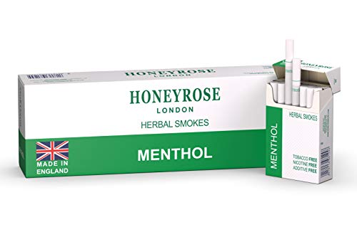 Honeyrose Menthol - Tobacco & Nicotine Free Herbal Sticks, 10 Packs/1 Carton, Made in England