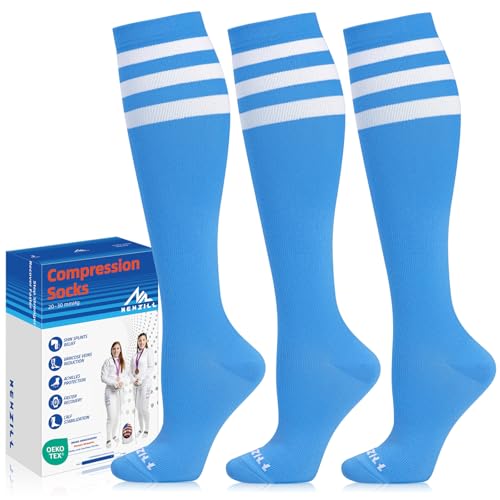 Image of NEWZILL Medical Compression Socks for Women & Men, 20-30 mmHg Knee-High Support for Circulation, All-Day Comfort for Work Travel Running Cycling and Fitness
