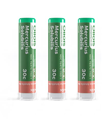OLLOIS Mercurius Solubilis 30c Organic, Lactose-Free, Kosher Homeopathic Medicine, 80 Pellets (Pack of 3)